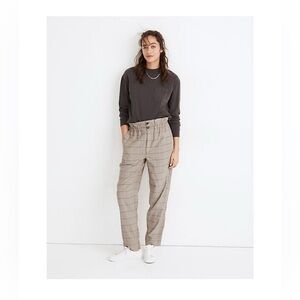 Madewell plaid paper-bag high rise high waisted trouser work pants 4 women’s